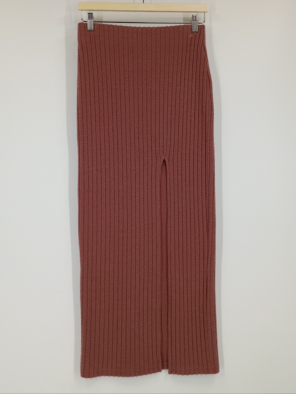 UO Out from Under Plush Ribbed Split Midi Skirt